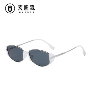 Maidis Modern Retro Oval Sunglasses Metal <b>Frame</b> <b>Black</b> UV400 Unisex Fashion Small <b>Frame</b> - Product Image 4