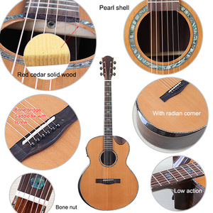 GUITARE ACOUSTIQUE-ÉLECTRIQUE HAUT DE GAMME 40 pouces en pin coréen avec étui, guitare folk professionnelle pour performance - Product Image 3