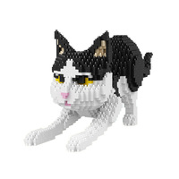 16036-16043 Serie de Bloques de Construcción Mini para Mascotas (Perros y Gatos), Pequeñas Partículas, Decoración, Juguete de Regalo para Niños y Niñas