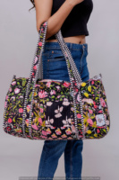 Sac de sport en coton de Style bohème fait à la main pour femmes confortable poignée en tissu fermeture éclair chaînes décoration fourre-tout de voyage à la mode