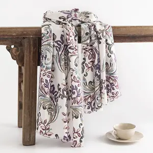 Free Samples Custom Printed Wholesale Western Lifestyle Vintage Style Scarf Shawl Pashmina Casual Rectangular Scarf For Women