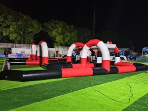 Pistas de carreras de Go Kart de PVC inflables al aire libre, pista de carreras de coches de parachoques para aventuras de carreras - Product Image 4