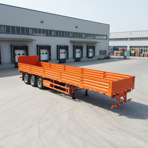 Semi-<span class=keywords><strong>remorque</strong></span> à panneaux latéraux 3 axes avec prix extrêmement réduit pour le transport de marchandises en vrac, semi-<span class=keywords><strong>remorque</strong></span> à panneaux latéraux orange - Product Image 1