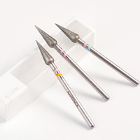 Embouts de ponceuse à ongles professionnels en diamant de 3/32 po, forme flamme, cône, boule, pour manucure et pédicure russe, accessoires de coupe des cuticules