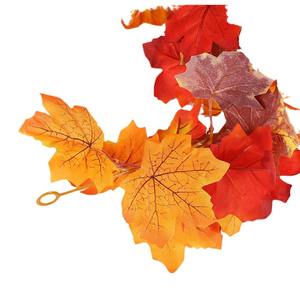 Guirlande artificielle d'érable de 175 cm de haut, feuilles ultra-réalistes, décoration intérieure de Thanksgiving, guirlande ronde, décoration d'automne pour la maison - Product Image 5