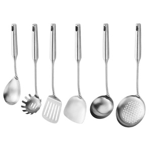 Ensemble d'ustensiles de cuisine en acier inoxydable 304 : spatule pour wok, louche, écumoire, spatule ajourée, cuillère à pâtes pour la maison, le camping et la cuisine - Product Image 5