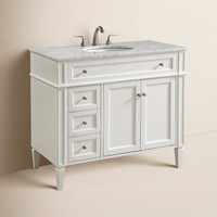 Meuble-lavabo de salle de bain moderne de luxe de 48 pouces avec miroir intelligent et lavabo résistant à l'eau ; taille personnalisable pour hôtels et appartements