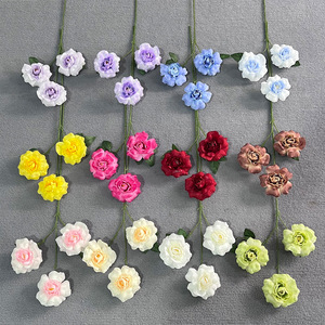 Fleurs artificielles en soie semi-sucreées, en tissu plastique, pour décorations de mariage, accessoires d'intérieur et d'extérieur - Product Image 2