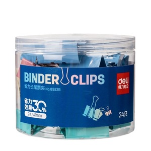 Deli Binder <b>Clips</b> 24mm Metal Long Tail Office Supplies 24 Pieces - Product Image 5