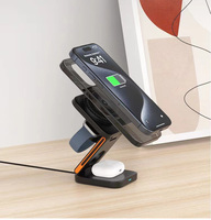 Chargeur sans fil magnétique à la mode 15W Station de charge sans fil à induction pliable 3 en 1 multifonctionnelle