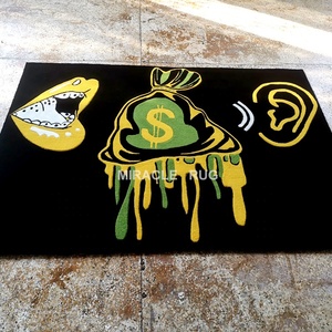 Alfombra Decorativa para Sala de Estar con Diseño de Billetes de Dólar, Alfombra Tufted Hecha a Mano con Diseño de Billete de 100 Dólares y Alfombra con Símbolo de Dólar - Product Image 6