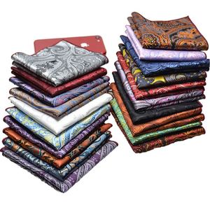 Custom Pocket Polyester Silk Paisley Pattern <b>Square</b> <b>Scarf</b> & Handkerchief 50 Colors for Business Suits Casual Wear - Product Image 1