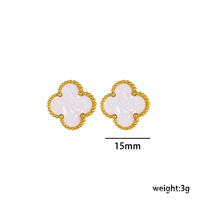Boucles d'oreilles clous tendance pour femme en acier inoxydable de haute qualité, 15 mm, plaquées or 18 carats, inaltérables, vente en gros usine