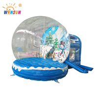 WINSUN Tente gonflable transparente en forme de globe à neige coloré pour la maison, imperméable, ignifuge, facile à installer, pompe à air électrique