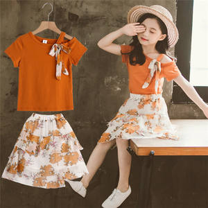 Trajes Anarkali para Niñas, Idea de Regalo, Tela de Algodón Orgánico Certificado de Fábrica, con Modelo de Vestido y Camiseta para Niñas, Estilo Coreano - Product Image 2