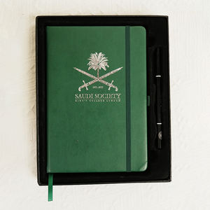 Customized Professional Pu Leather Sliver Foil Hardcover <b>Diary</b> <b>Notebook</b> with Sewing Binding 120 Sheets-Promotion Use - Product Image 1