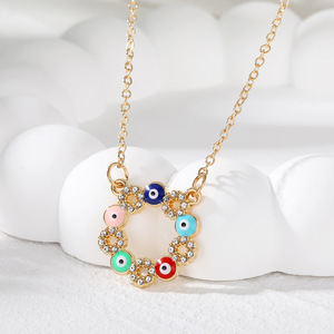 Collana con Ciondolo Occhio Turco Portafortuna Fatto a Mano, Ultima Moda, per Uomo e Donna, Gioielli all'Ingrosso - Product Image 4