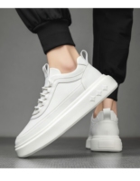 Nouvelles Chaussures de Course à Lacets pour Hommes Printemps 2026 – Respirantes, Tendance, Style Joker, Semelle Épaisse Rehaussée, Décontractées, Sportives, en Tissu PU, Petite Taille