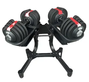 Peralatan Gym Rumah 40Lbs Dumbbell Berat Gratis Dumbbell Barbel Dumbbell Set 3-In-1 24Kg 52,5 LB Set Dumbbell Dapat Disesuaikan