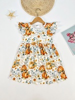 Nouvelle robe de princesse à volants et boutons pour filles de 2 à 6 ans, service ODM pour enfants