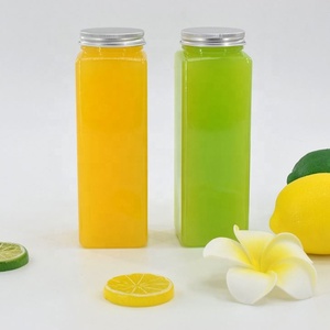 Botella de Plástico Transparente para Bebidas, Jugos y Agua, de Grado Alimenticio, Cuadrada, con Tapa, de 8oz, 12oz y 16oz, Venta al Por Mayor - Product Image 5