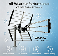 WC-238A Buitenantenne voor digitale HDTV-tv UHF VHF Lange afstand ontvangst DVB-T2 Ready Dak- & paalmontage Yagi Aluminium