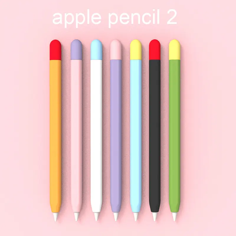 एप्पल के लिए पेंसिल 2 1st 2nd केस पेंसिल केस गोली टच स्टाइलस कलम सुरक्षा कवर पाउच पोर्टेबल नरम सिलिकॉन मामले