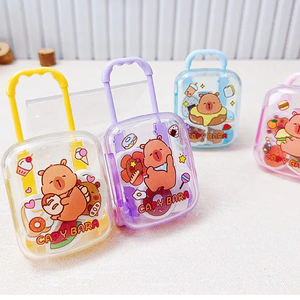16 pièces/ensemble Capybara valise forme boîte de rangement gommes mignon <span class=keywords><strong>dessin</strong></span> animé crayon <span class=keywords><strong>gomme</strong></span> étudiant écriture <span class=keywords><strong>dessin</strong></span> outil papeterie cadeau - Product Image 3