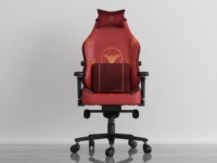 Chaise de jeu ergonomique en cuir PU rouge avec hauteur réglable et accoudoirs 4D inclinables, et logo personnalisé pour les commandes en gros