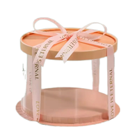 Boîtes à gâteaux rondes transparentes en PET de qualité alimentaire, recyclables et personnalisables BOHE BHCB-R01, épaisseur 3 mm, pour mariage, anniversaire, fête, Chine