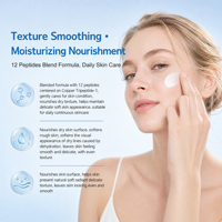 Crème hydratante pour le visage au complexe de 12 peptides de cuivre tripeptide-1, végane, hydratante, éclaircissante pour la peau