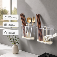 Boîte de rangement murale en plastique pour baguettes, de qualité alimentaire, avec drainage, pour cuisine domestique
