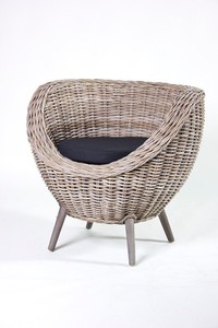 Sillón de Ratán Contemporáneo con Cojín, Muebles Modernos para Exteriores - Product Image 2