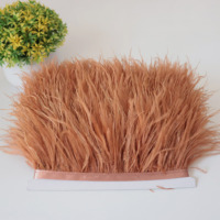 Frange de plumes d'autruche multicolores teintées de 10-13 cm pour la confection de robes, la mercerie, les costumes de mariage et la décoration
