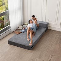 Chaise pliante amovible gris foncé en mousse à mémoire de forme avec oreiller, canapé futon, chaises pliantes, chaise-lit convertible