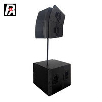 Système de haut-parleurs en ligne PA VRX-932 en bois - Son surround sans fil haute puissance 2000W, commande vocale, montage au sol en alliage d'aluminium