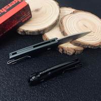 Couteau pliant Stonewashed en acier inoxydable avec manche en aluminium anodisé pour le camping, la survie et l'EDC