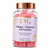 Gummies SYC BIO au Collagène et Acide Hyaluronique – Mélange de Qualité – 60 Gummies (120g) – Marque Privée OEM ODM – Prix Usine – Vente en Gros
