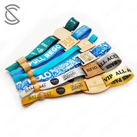 Bracelet en polyester tissé RPET écologique avec logo personnalisé, réutilisable, RFID NFC NTAG213, contrôle d'accès, carte de visite