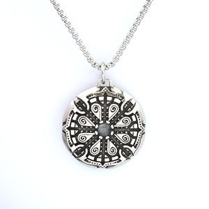 Yunnique – collier avec pendentif Viking Odin en acier inoxydable, Design géométrique, Style rétro, bijoux à la mode pour hommes, cadeau, chaîne de 60cm - Product Image 5