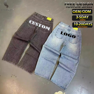 <span class=keywords><strong>Jeans</strong></span> da <span class=keywords><strong>Uomo</strong></span> Vintage Y2K di Design Personalizzati, Taglie Forti, Larghi, Effetto Acid Wash - Product Image 1