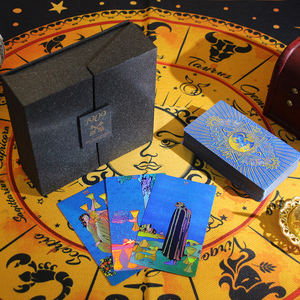 High Quality Gold Foil Tarot <b>Set</b> Plastic12 X7cm PVC Colorful Printing Board Game <b>Square</b> Corners Customizable - Product Image 5