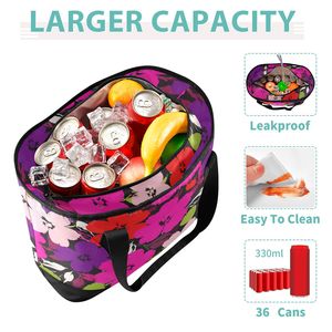 Sac Isotherme Floral Hawaïen pour Repas – Sac Glacière Thermique Portable avec Fermeture Éclair pour Voyage et Pique-nique - Product Image 4