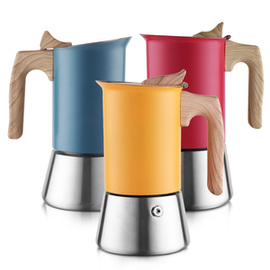 Caffettiera Moka in Acciaio Inox da 6 Tazze (300ml) per Induzione e Piano Cottura, con Valvola di Sicurezza, Personalizzabile con Logo, Stile <span class=keywords><strong>Italiano</strong></span> - Product Image 2