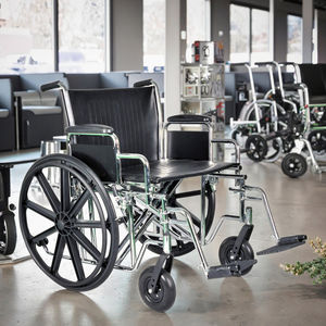 BESCO BES-WL107a 500lbs kursi roda bariatrik tugas berat 22 24 26 inci lebar kursi orang tua perlengkapan terapi rehabilitasi baja - Product Image 2