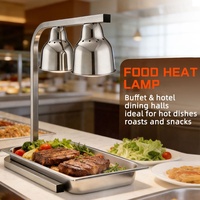Lampe chauffante infrarouge double tête en acier inoxydable CUCINA pour buffet, restaurant, hôtel, cuisine commerciale