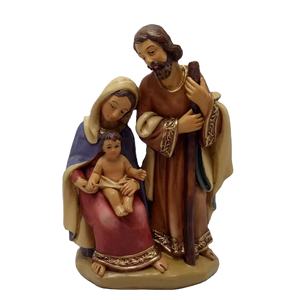 Figurine de la Sainte Famille, Joseph fabriqué en résine, statue de <span class=keywords><strong>Marie</strong></span> et de Jésus, décoration religieuse exquise à collectionner - Product Image 1
