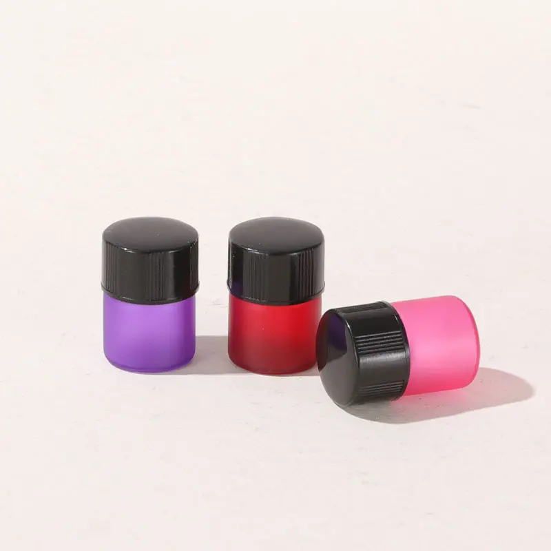 Sample essential oil test bottle 1ml 2ml 3ml 5ml trial set red purple pink glass vial with plug