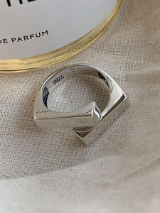 Élégantes boucles d'oreilles créoles <span class=keywords><strong>OUBA</strong></span> S 10 en argent sterling 925 plaqué or avec pierres naturelles, pour femme et unisexe, modèle carré décalé explosif - Product Image 2