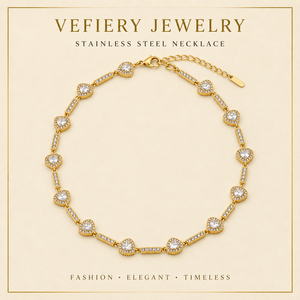 Collar de cristal con eslabones geométricos dorados para mujer, joyería moderna para uso diario, fabricante - Product Image 1